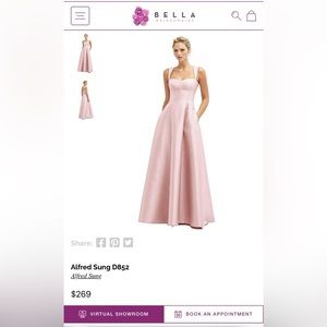 Alfred Sung D852 Ballet Pink Bridesmaid Dress from Bella Bridesmaids